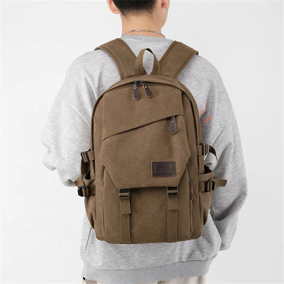 Mochila de Lona Masculina Escolar Oxford