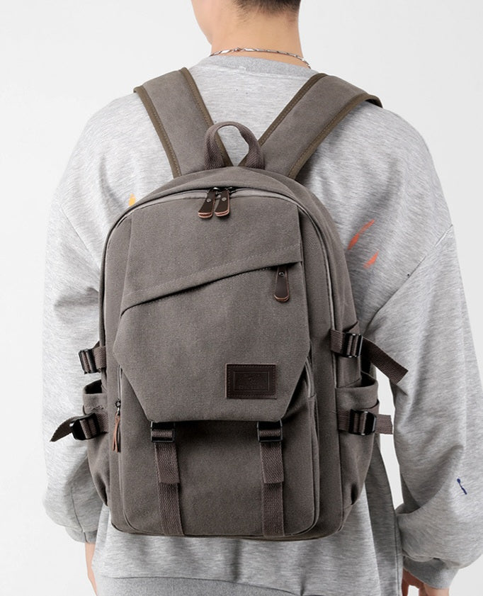 Mochila de Lona Masculina Escolar Oxford