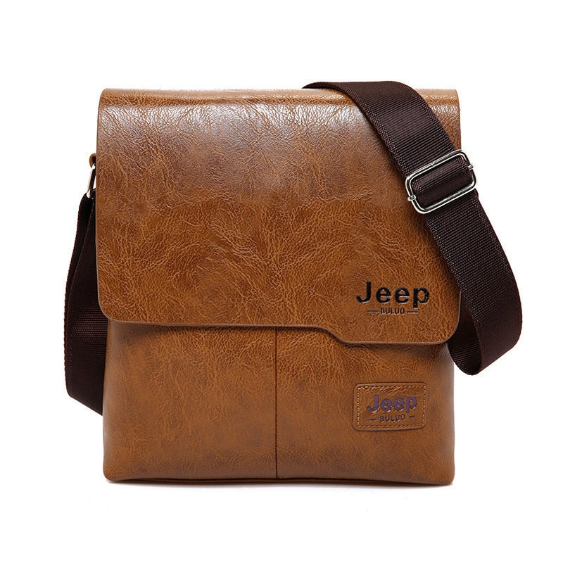 Bolsa Masculina de Couro Jeep Transversal + Carteira de Couro