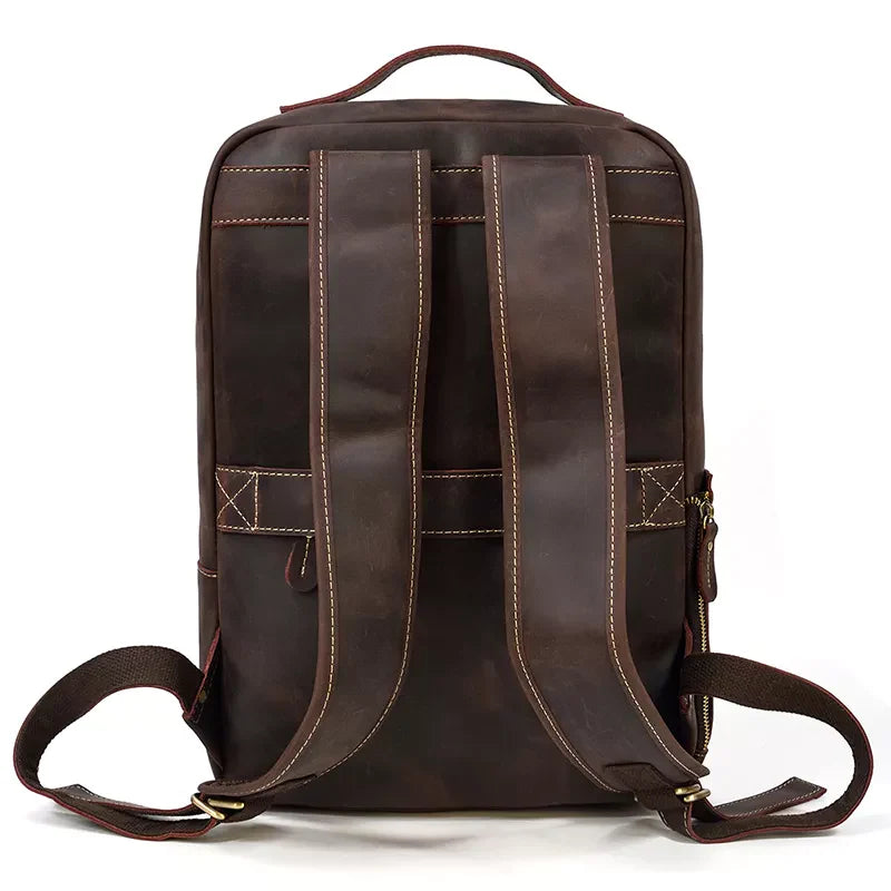 Mochila de Couro Genuíno Notebook 15"