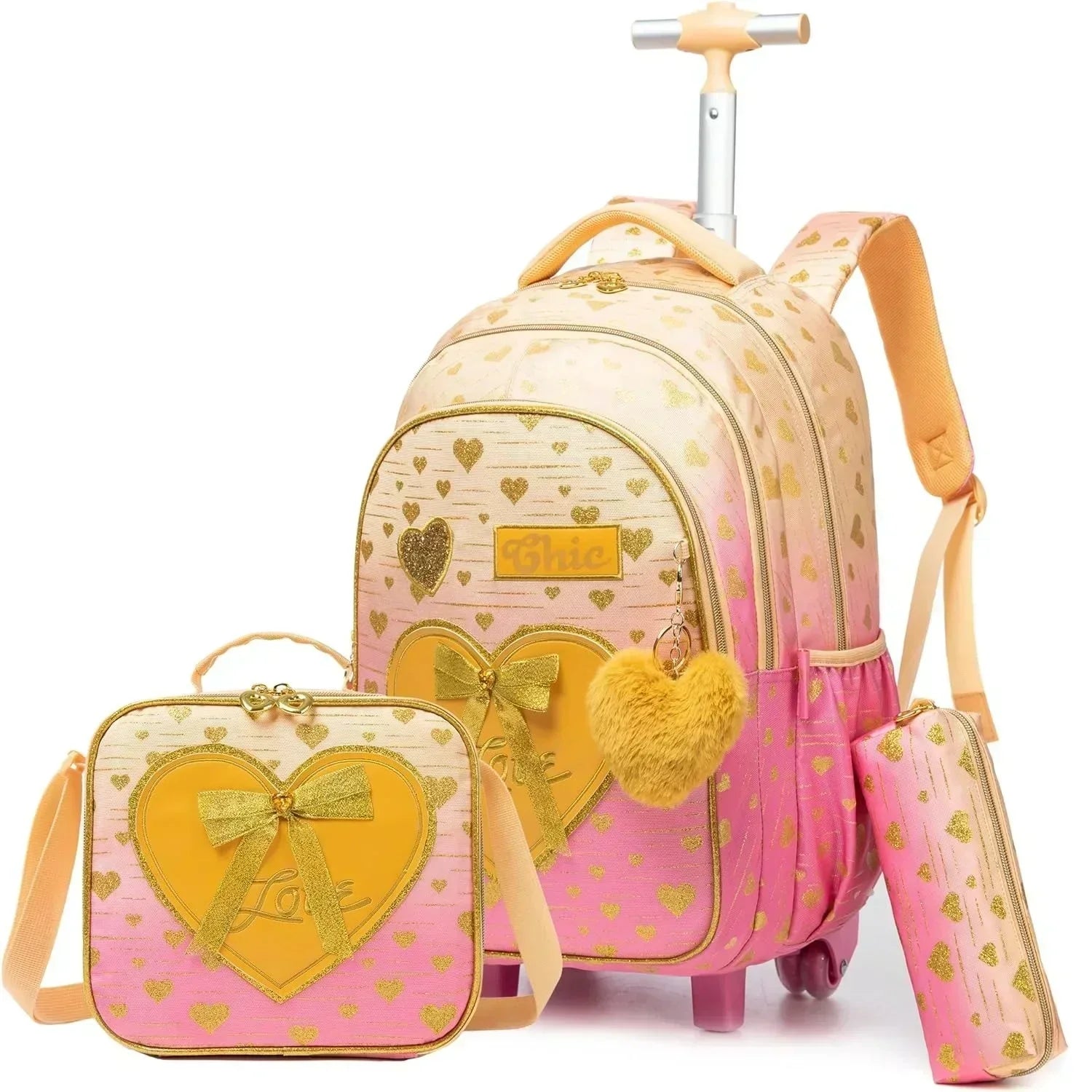 Mochila Escolar Feminina Estampa Coração 12
