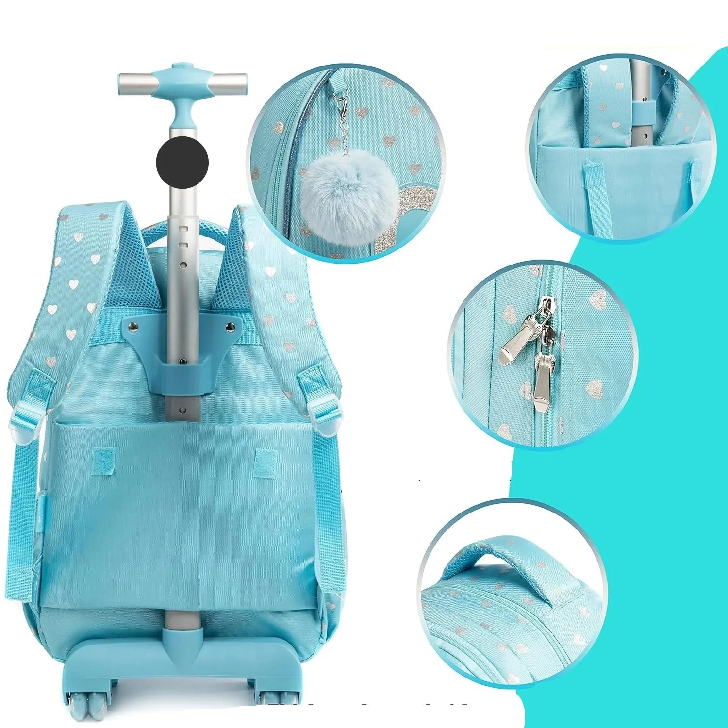 Mochila Escolar Feminina Estampa Coração 4