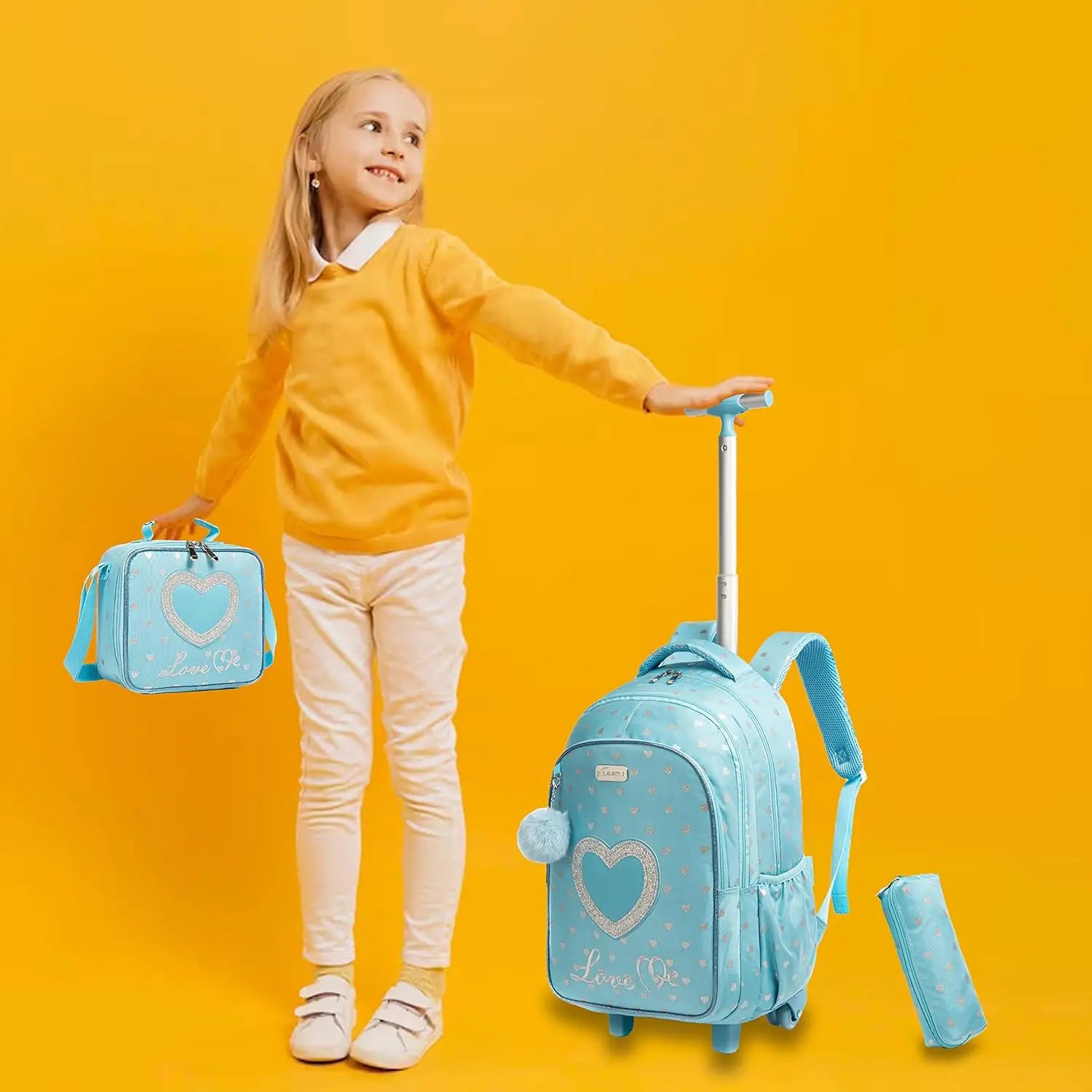 Mochila Escolar Feminina Estampa Coração 6