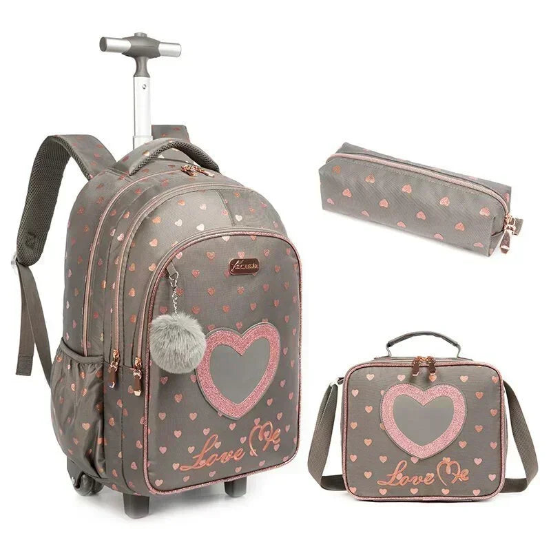 Mochila Escolar Feminina Estampa Coração 7