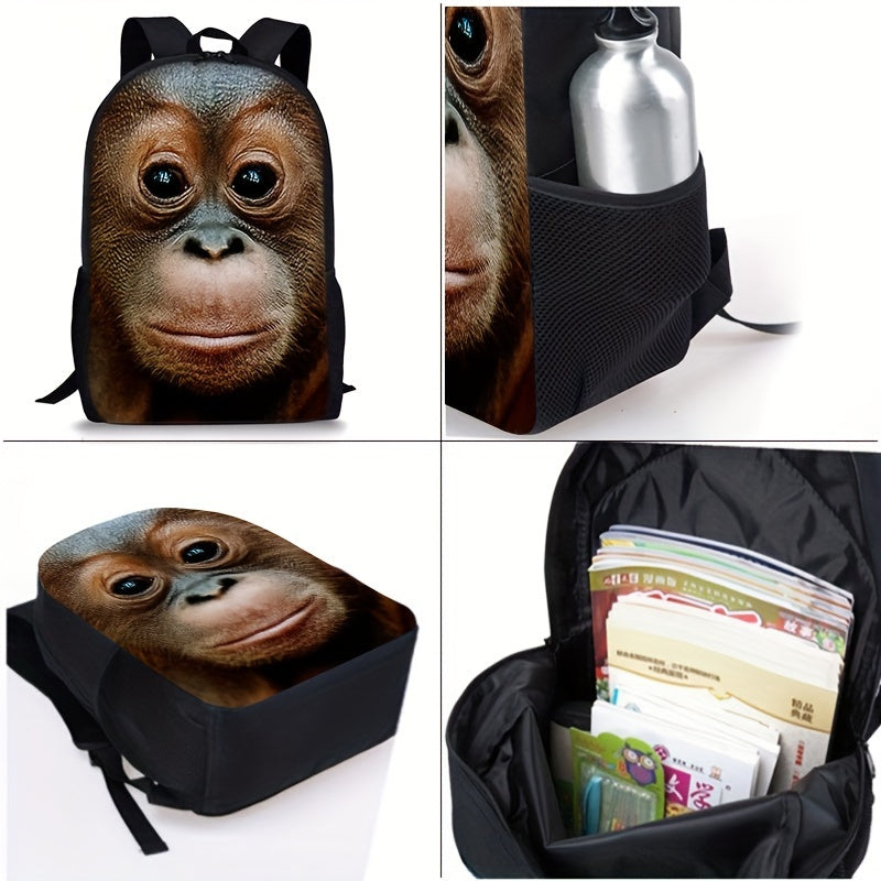 Mochila Escolar Macaco - Mochila, Lancheira e Estojo 3
