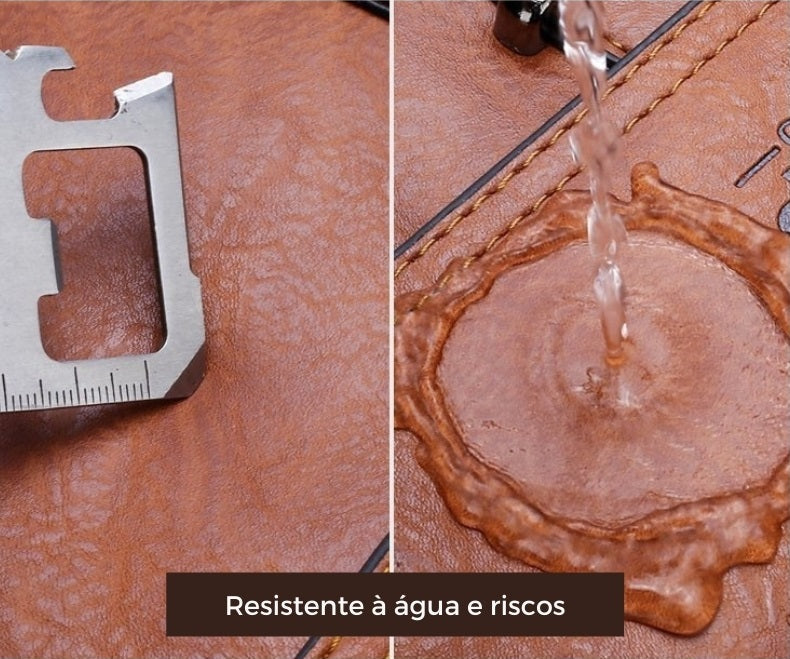 Bolsa Masculina de Couro Jeep Transversal + Carteira de Couro
