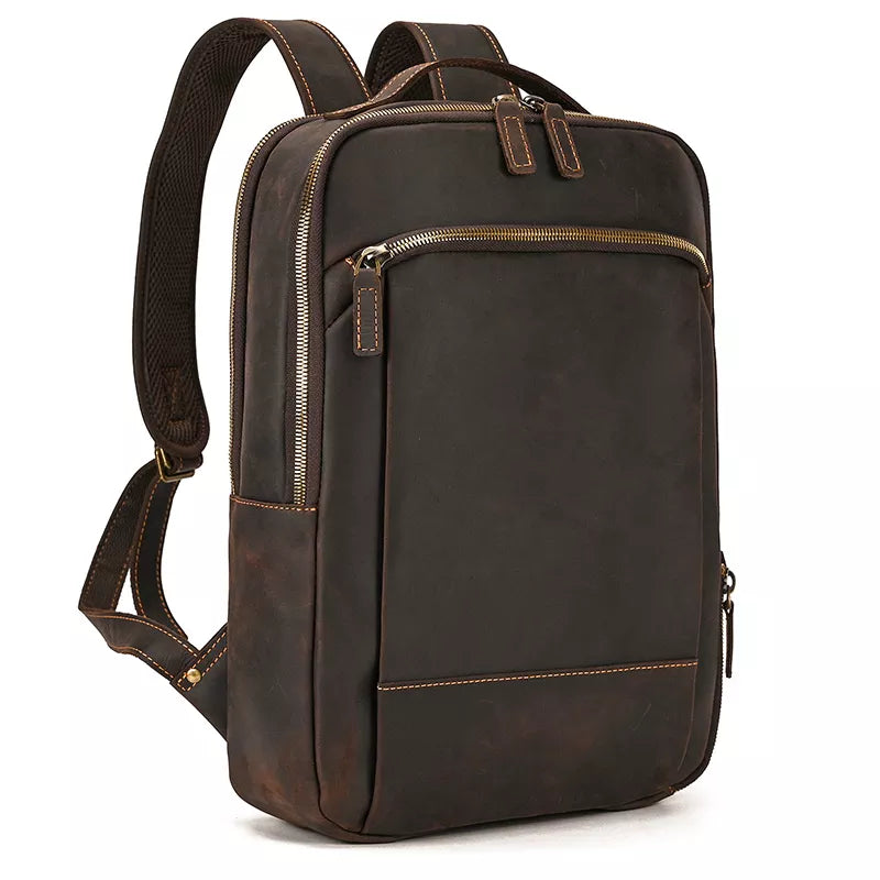 Mochila de Couro Genuíno Notebook 15"