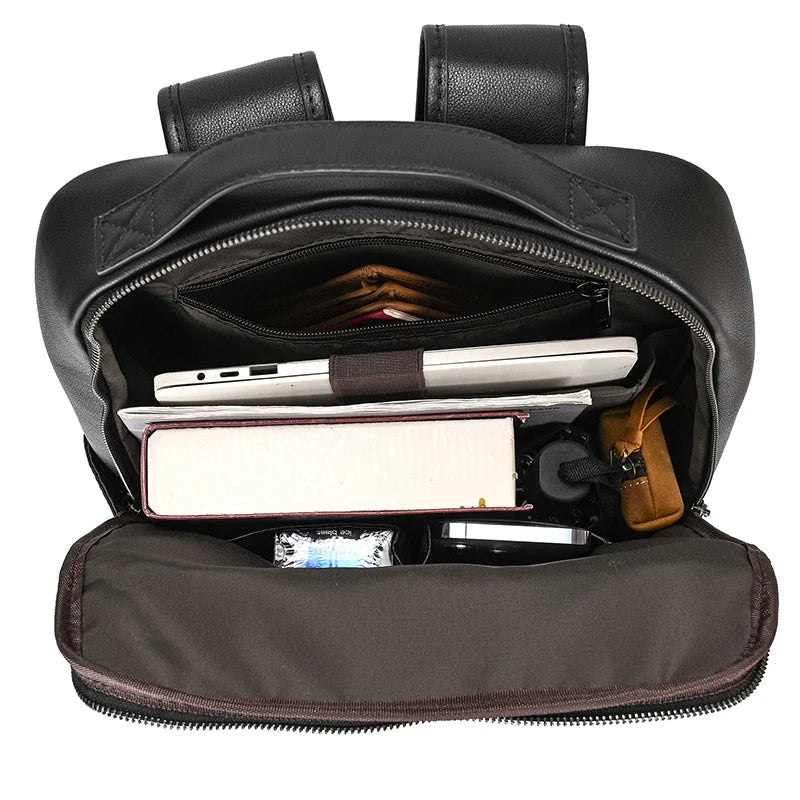 Mochila de Couro Genuíno Notebook 15"