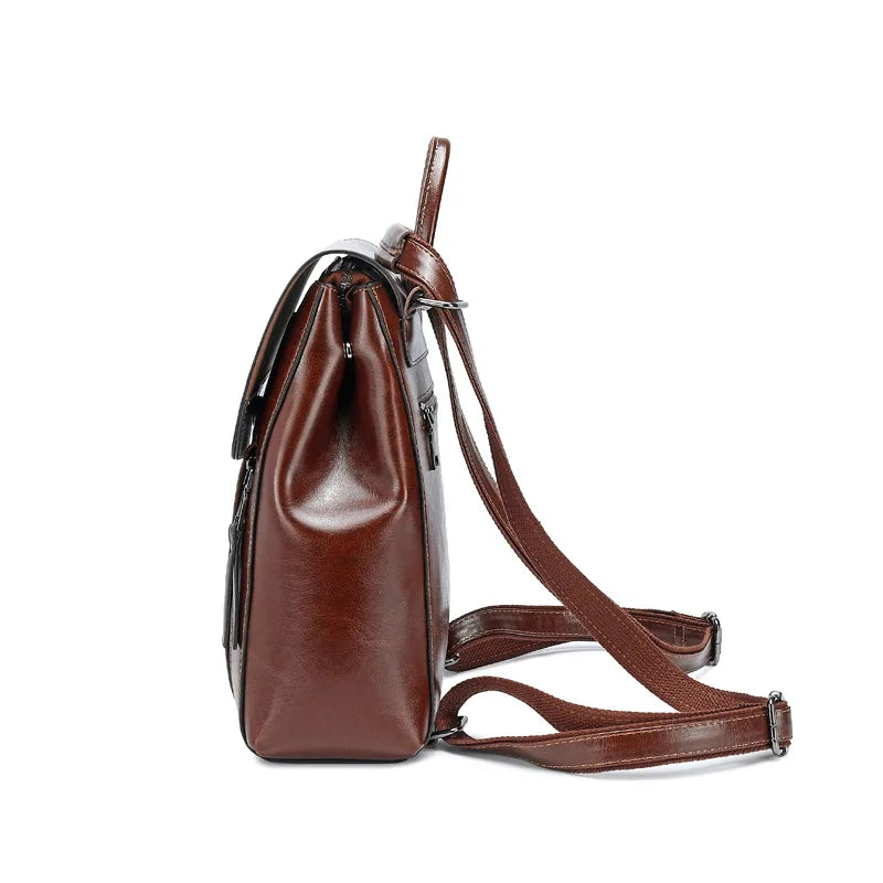 Mochila Feminina de Couro Legítimo BelaMujer
