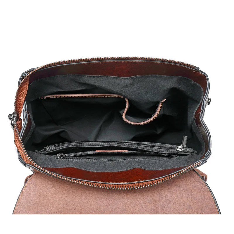 Mochila Feminina de Couro Legítimo BelaMujer