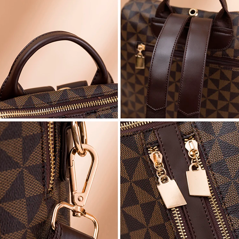 Mochila Feminina de Couro Elegance + Carteira