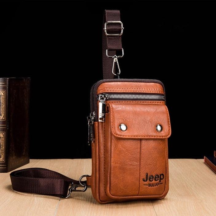Bolsa Transversal Masculina em Couro Italiano