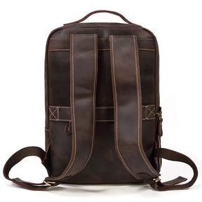 Mochila de Couro Genuíno Notebook 15"