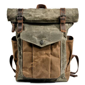 Mochila Masculina de Lona Vintage Old