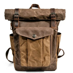 Mochila Masculina de Lona Vintage Old