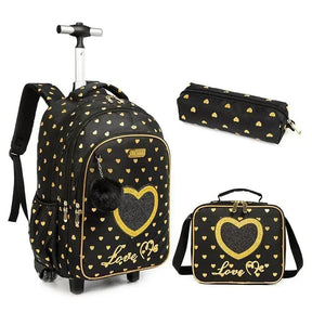 Mochila Escolar Feminina Estampa Coração 11