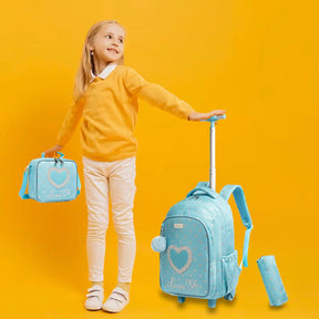 Mochila Escolar Feminina Estampa Coração 6