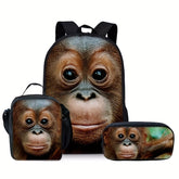 Mochila Escolar Macaco - Mochila, Lancheira e Estojo