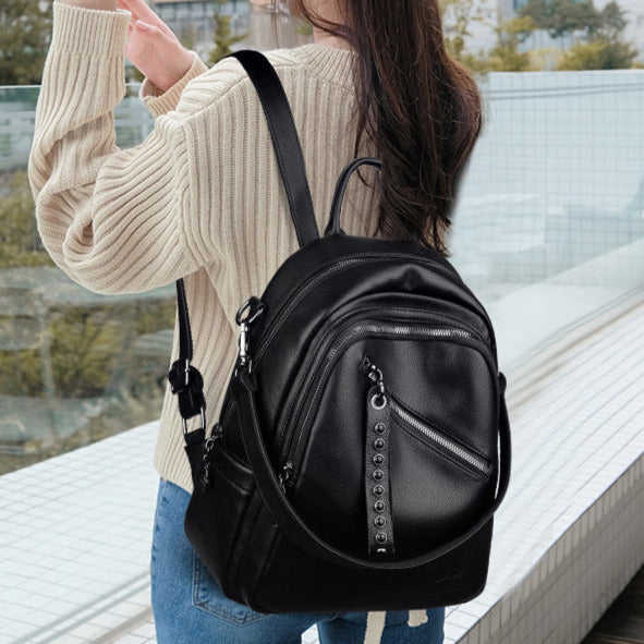 Mochila de Couro Feminina Luxo Lady 2