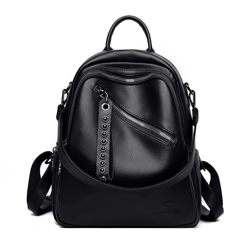Mochila de Couro Feminina Luxo Lady