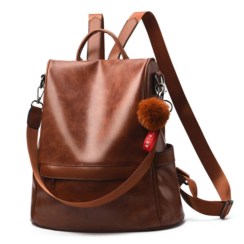 Mochila Feminina de Couro Impermeável Julia