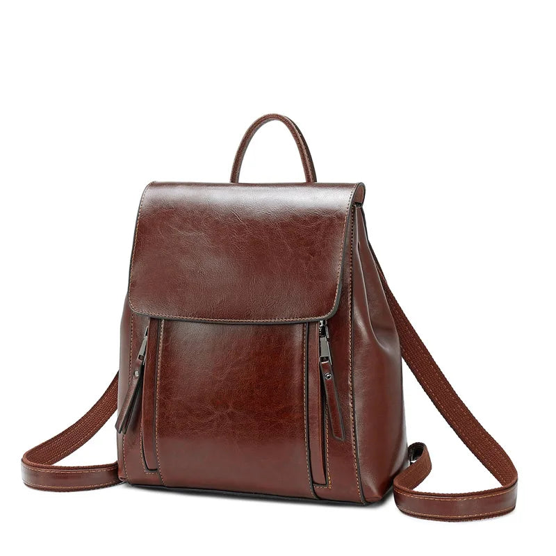 Mochila Feminina de Couro Legítimo BelaMujer