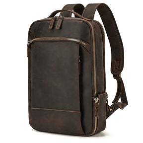 Mochila de Couro Genuíno Notebook 15"
