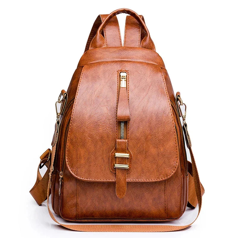 Mochila Feminina de Couro Legítimo Maggie