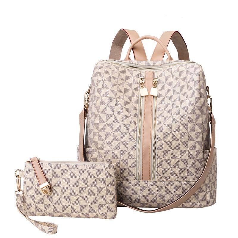 Mochila Feminina de Couro Elegance + Carteira