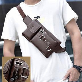 Bag Masculina Transversal de Couro Legítimo